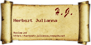 Herbszt Julianna névjegykártya